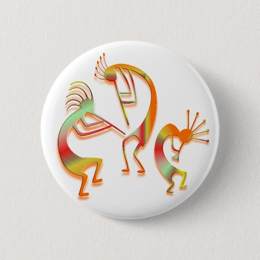 3 Kokopelli #51 Ronde Button 5,7 Cm (Voorkant)