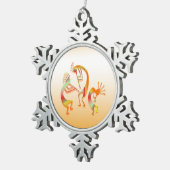 3 Kokopelli #51a Tin Sneeuwvlok Ornament (Rechts)