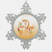 3 Kokopelli #51a Tin Sneeuwvlok Ornament (Voorkant)