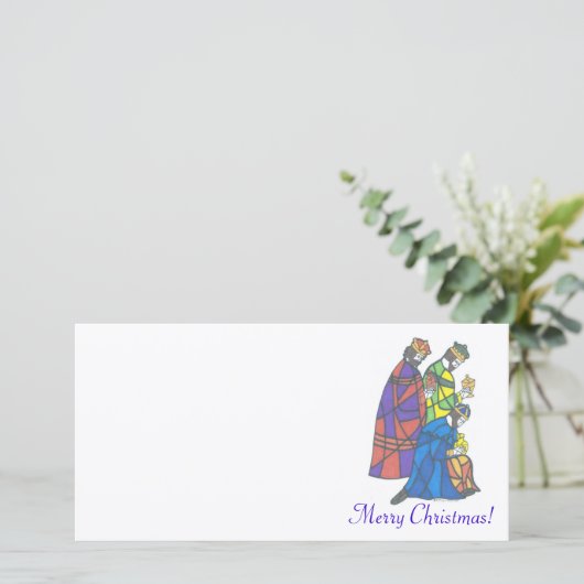 3 koningen, Vrolijke Kerstmis! Feestdagenkaart (Staand voorkant)