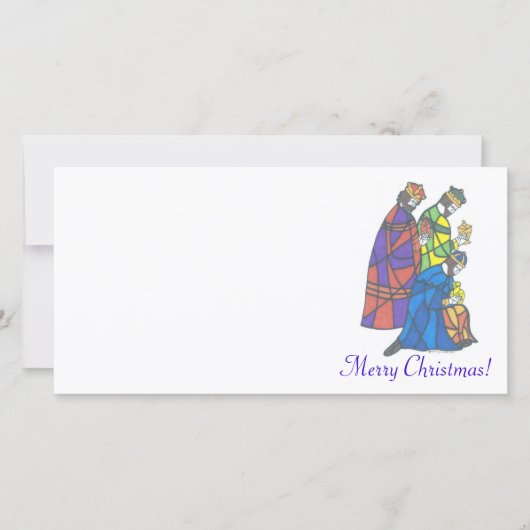 3 koningen, Vrolijke Kerstmis! Feestdagenkaart (Voorkant)