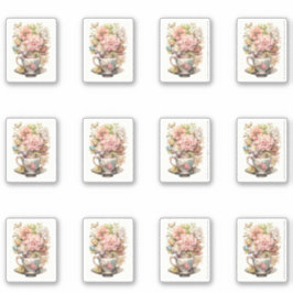 3 kopje bloemen sticker