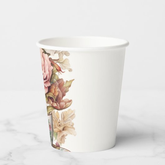 3 kopjes bloem papieren bekers (Achterkant)