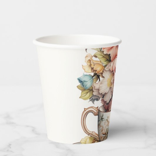 3 kopjes bloem papieren bekers (Voorkant)