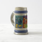 3-koppige Dragon Stein Bierpul (Voorkant links)