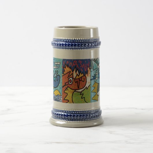 3-koppige Dragon Stein Bierpul (Center)