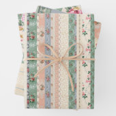 3 Koulage Katoen behangselpapier Ephemera-vellen Inpakpapier Vel (In situ)