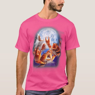 3 krabben die huilen bij de maan Grappige krab lie T-shirt