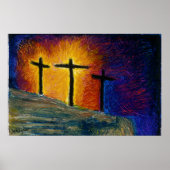 3 kruisen: "Vandaag ben je bij me in het Paradijs" Poster (Voorkant)