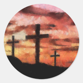 3 kruisjes schilderen ronde sticker