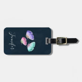 3 Kute Colorful Pastel Waterverf Butterflies Bagagelabel (Voorkant horizontaal)