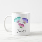 3 Kute Colorful Pastel Waterverf Butterflies Koffiemok (Links)
