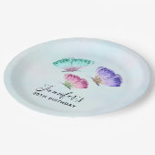 3 Kute Colorful Pastel Waterverf Butterflies Papieren Bordje (Gekanteld)