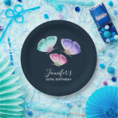 3 Kute Colorful Pastel Waterverf Butterflies Papieren Bordje (Feest)