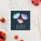 3 Kute Colorful Pastel Waterverf Butterflies Servet (Insitu)