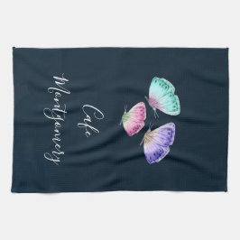 3 Kute Colorful Pastel Waterverf Butterflies Theedoek