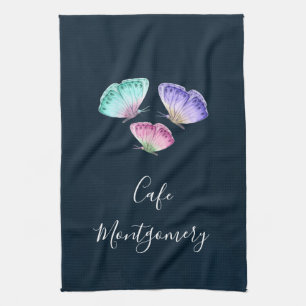 3 Kute Colorful Pastel Waterverf Butterflies Theedoek
