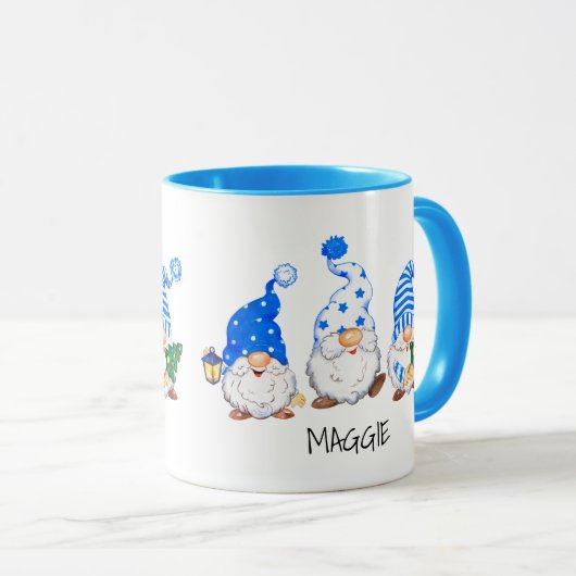 3 Kute kerstkoepel Aangepaste naam 2 Toon-Mok Mok (Voorkant rechts)