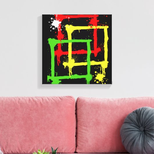 3 kwadraat canvas afdruk (Insitu (Woonkamer))