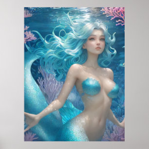 *~* 3-L_AP60 Water Godin Fantasy Zee Zeemeermin 14 Poster