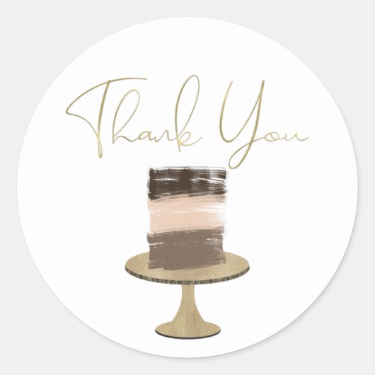 3 Laag Cake Elegant Modern Ronde Sticker (Voorkant)