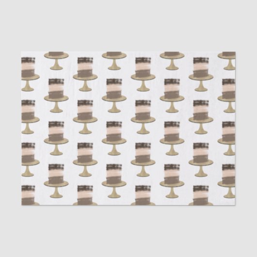 3 Laag Cake Moderne Elegante Bruiloftsdouche Rusti Tissuepapier (Voorkant)