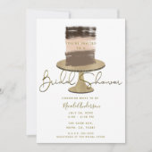 3 Laag Cake Moderne Elegante Rustieke Bruidsdouche Kaart (Voorkant)