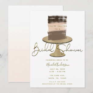 3 Laag Cake Moderne Elegante Rustieke Bruidsdouche Kaart