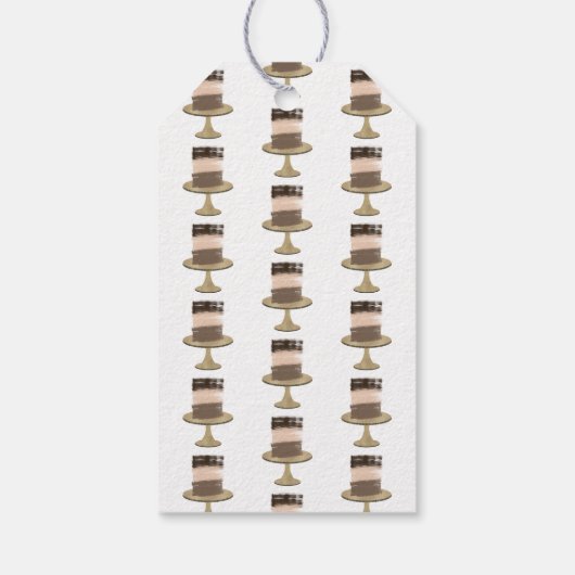 3 Laag Taart Moderne Elegante Rustieke Bruidsdouch Cadeaulabel (Achterkant)