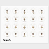 3 Laags Taart Moderne Elegante Rustieke Bruidsdouc Ronde Sticker (Vel)