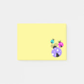 3 Ladybugs in Paarse roze en blauw Post-it® Notes (Voorkant)