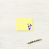 3 Ladybugs in Paarse roze en blauw Post-it® Notes (Op bureau)