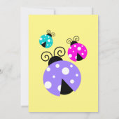 3 Ladybugs in Paarse roze en blauwe generische par Kaart (Achterkant)