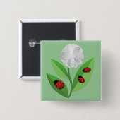 3 Ladybugs Vierkante Button 5,1 Cm (Voorkant /achterkant)