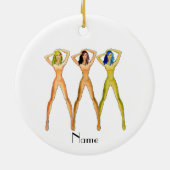 3 langbenige dames Staande Thunder_Cove Keramisch Ornament (Achterkant)