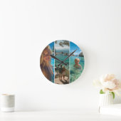 3 Lange Verticale Strip Boho Foto Ronde Klok (Huis)