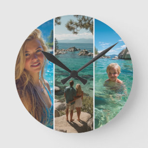 3 Lange Verticale Strip Boho Foto Ronde Klok