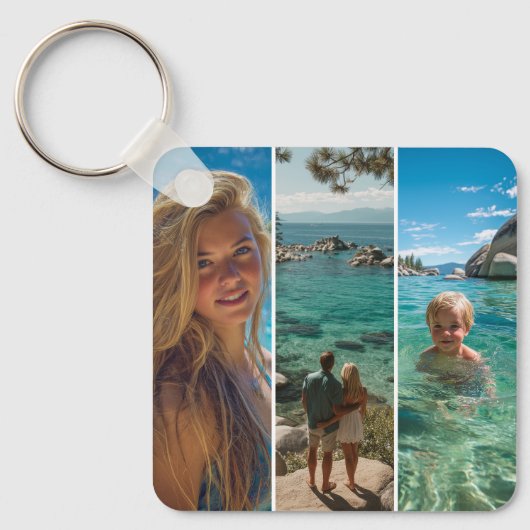 3 Lange Verticale Strip Boho Foto Sleutelhanger (Voorkant)