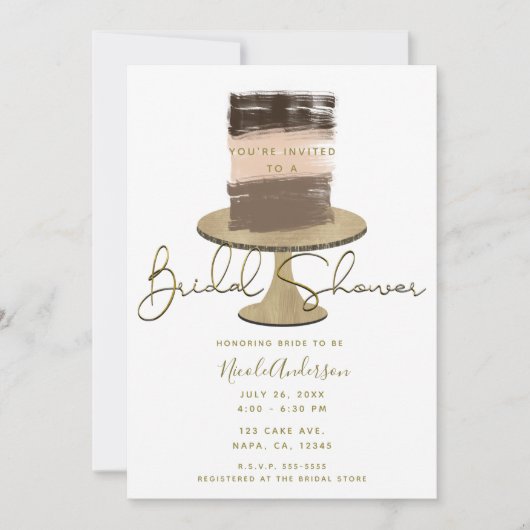 3 Layer Cake Modern Elegant Rustisch Vrijgezellenf Kaart (Voorkant)