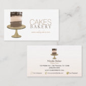 3 Layer Cake Modern Rustic Wedding Bakery Visitekaartje (Voorkant / Achterkant)