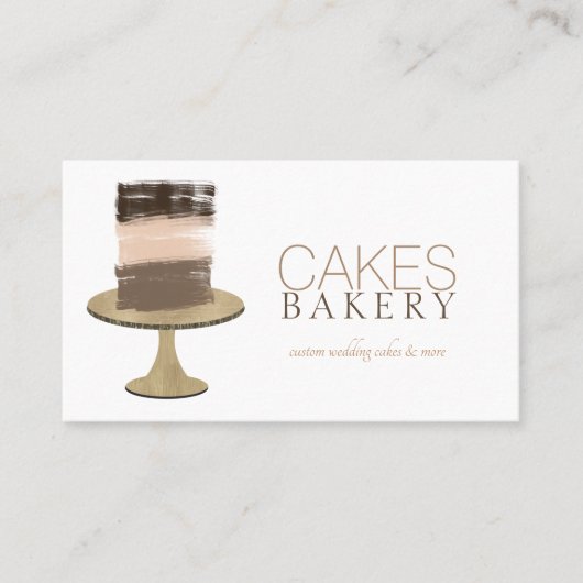 3 Layer Cake Modern Rustic Wedding Bakery Visitekaartje (Voorkant)