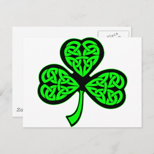 3 Leaf Celtic Shamrock Briefkaart (Voorkant / Achterkant)