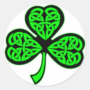 3 Leaf Celtic Shamrock Ronde Sticker