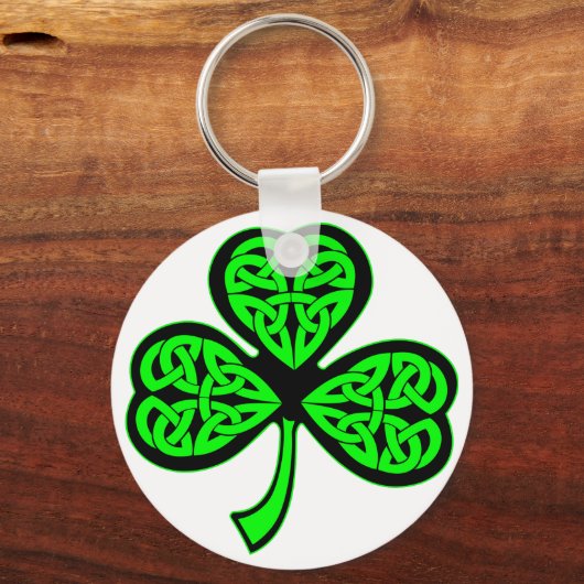 3 Leaf Celtic Shamrock Sleutelhanger (Voorkant)