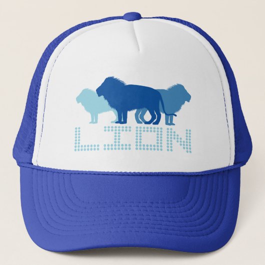 3 Leeuwen (Blauw) Trucker Pet (Voorkant)