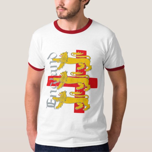 3 leeuwen op St. George's Cross T-shirt (Voorkant)