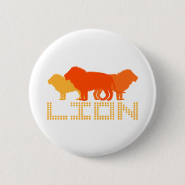 3 Leeuwen (Oranje) Ronde Button 5,7 Cm