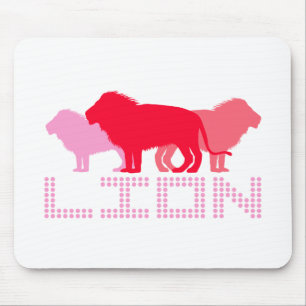 3 leeuwen (rood) muismat