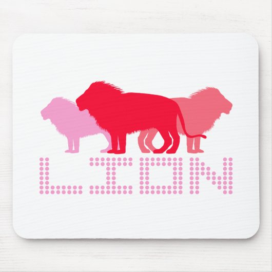 3 leeuwen (rood) muismat (Voorkant)