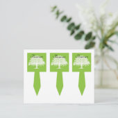 3 Lente Boom Groen/Wit Bruiloft Cup Cake Picks Briefkaart (Staand voorkant)
